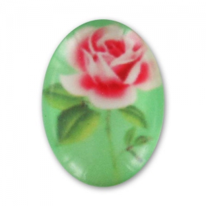 Cabochon fleuri 18x13 mm Peridot x1
