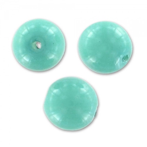 Perles en verre tchèque rondes Shiny  4 mm Turquoise Blue x50