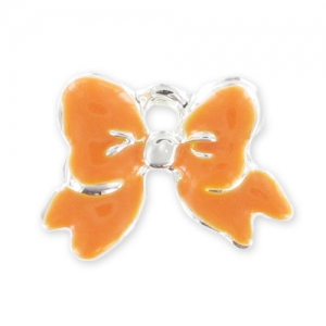 Breloque noeud résine époxy 11 mm Orange x1
