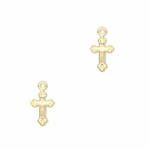 Breloques Croix 13 mm Gold filled (Or laminé)  x2