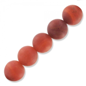 Perles rondes 12 mm Agate de feu Cracked x1