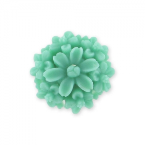 Cabochon fleur en résine  13 mm Vert Mat x1