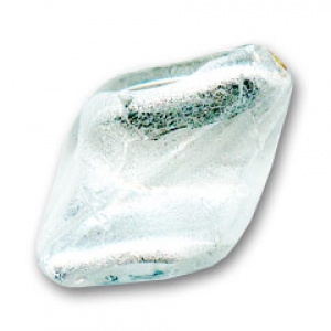 Perle torsadée feuille d'argent 26x16 mm Crystal x1