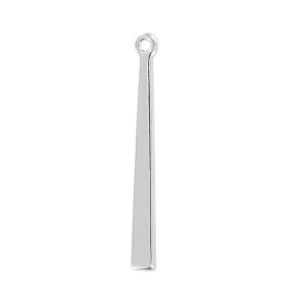Breloque baguette 25 mm Placage argent fin