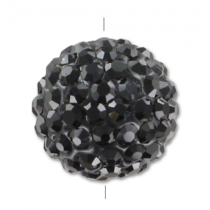 Ronde plasticine strass  8 mm Jet x1