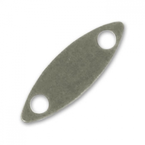 Intercalaires lisses 2 trous  9 mm argenté vieilli x10