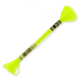 Fil à broder DMC Mouliné Effet Lumière Jaune Fluo (E980) x8m
