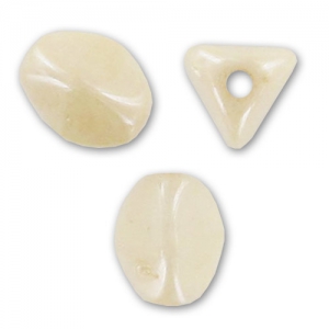 Perles en verre tchèque Pinch Beads 5x3 mm Chalkwhite Luster Champagne x50