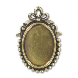 Médaillon noeud pour cabochon 18x13 mm bronze x1