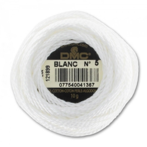 Coton perlé DMC  n°5 Blanc x45m