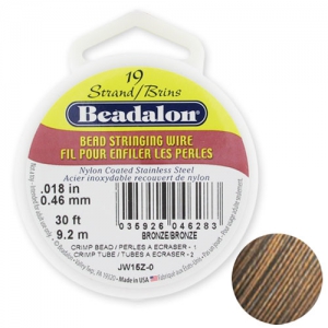 Fil Cablé 19 brins 0.46 mm - Beadalon - Bronze x9,2m