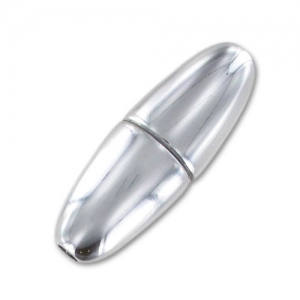 Fermoir aimanté 31 mm pour cordon 3 mm argenté  x1