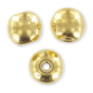 Perles en verre tchèque rondes  4 mm 24 K Gold Plated x50