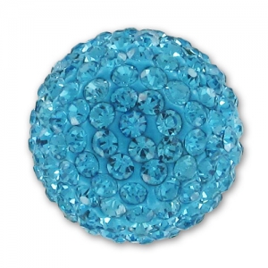 Demi-boule plasticine strass Coréen 20 mm Aquamarine x1