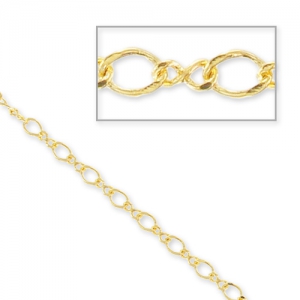 Chaîne maille Fantaisie alternée 2,8 mm Doré à l'or fin x1m