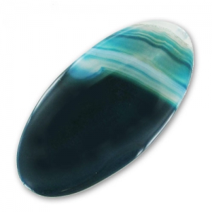 Perle Olive plate twistée Agate Bleue 49x25 mm x1