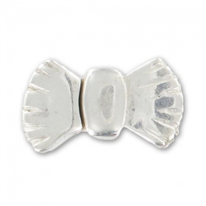 Fermoir aimanté noeud pour lacet 5 mm argenté x1