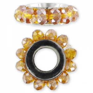 Pendentif rondelles facettées 18 mm Topaz AB x1