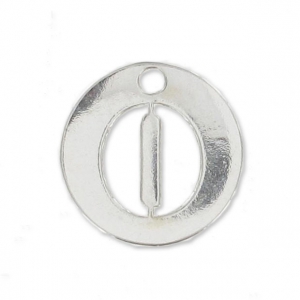 Breloque ronde lettre O - 8.5 mm en Argent 925 x1