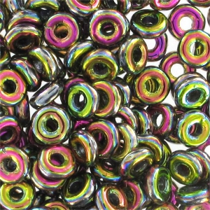 O Bead 4 mm Jet Vitrail Full x5g