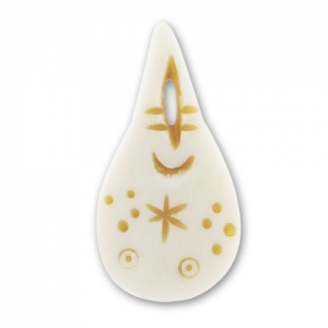 Pendentif goutte en os 34 mm Naturel x1