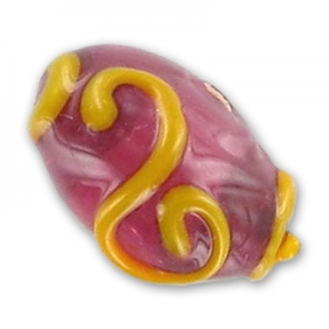 Ronde aplatie 18 mm Fuchsia/Orange x1