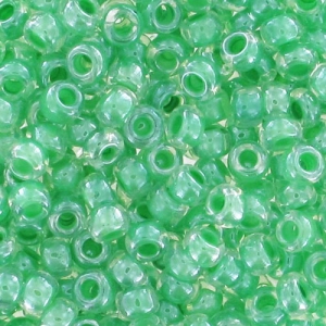 Preciosa Perles rocailles 9/0 2.5 mm - Crystal interieur vert x20g