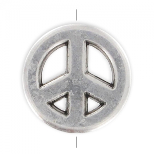 Peace 15 mm Placage Argent fin vieilli x1