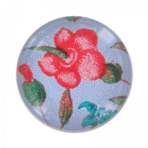 Cabochon fleuri 18 mm Bleu
