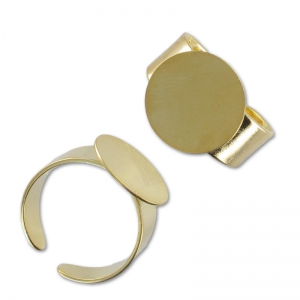 Bague plateau 14 mm Doré à l'or fin x1