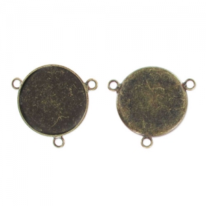 Serti Eco intercalaire 3 anneaux pour cab fond plat 18 mm bronze