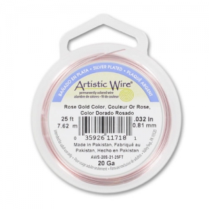 Fil de cuivre souple Artistic Wire 0.81 mm - Doré Rose x7.6m