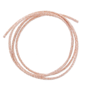 Cordon métallisé Mokuba 2 mm - Saumon fil argenté x1m