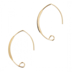 Crochets d'oreilles 25mm en Gold filled (or laminé)  x2