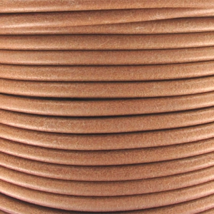 Cordon cuir européen 5 mm Naturel x1 m