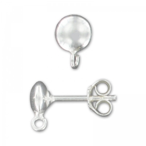 Clous d'oreilles demi-boule 6 mm en Argent 925 x2