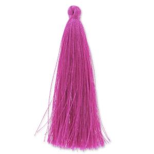 Pompon imitation soie 88-93 mm Fuchsia x1