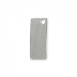 Breloque rectangulaire à graver 12 mm en Argent 925 x1