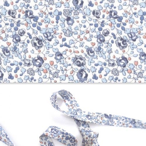 Biais en tissu Liberty - Eloïse - Bleu x1m