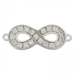 Intercalaire strass infini 2 anneaux 25,2x9 mm en Argent 925 x1