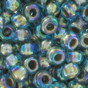 Rocaille Toho 11/0 TO11R995 - Raimbow Aqua Gold Lined x8g