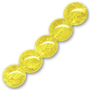 Cracked Beads  6 mm Yellow  x25