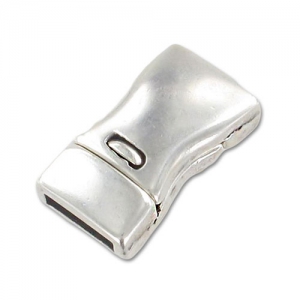 Fermoir aimanté avec sécurité pour lacet 10 mm Placage Argent fin vieilli
