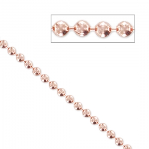 Chaîne maille boule 1,3 mm doré rose x1m