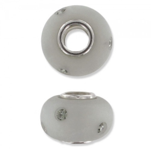 Perle strass Polaris à gros trou 14 mm Black Diamond x1