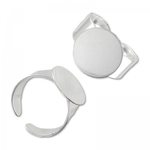 Bague plateau 14 mm argenté x1