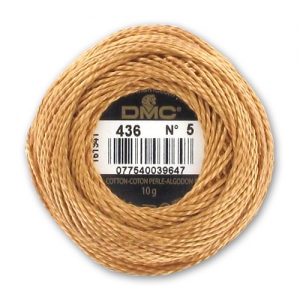 Coton perlé DMC  n°5 Light Brown (436) x45m