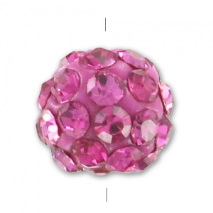 Ronde plasticine strass Coréen 8 mm Rose x1