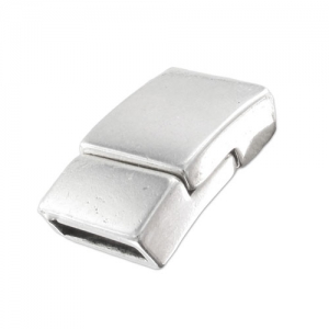 Fermoir aimanté 22x13 mm pour lacet 10 mm argenté vieilli x1