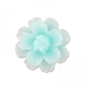Cabochon fleur en résine  13 mm Bleu clair